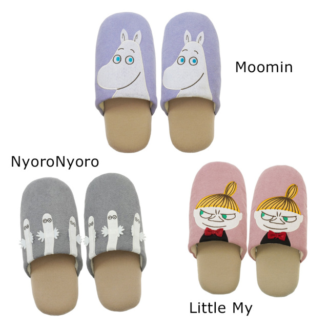 ムーミン,リトルミイ,ニョロニョロ ソフトスリッパワイド 約22～24cm ルームシューズ MOOMIN ニッポンスリッパ