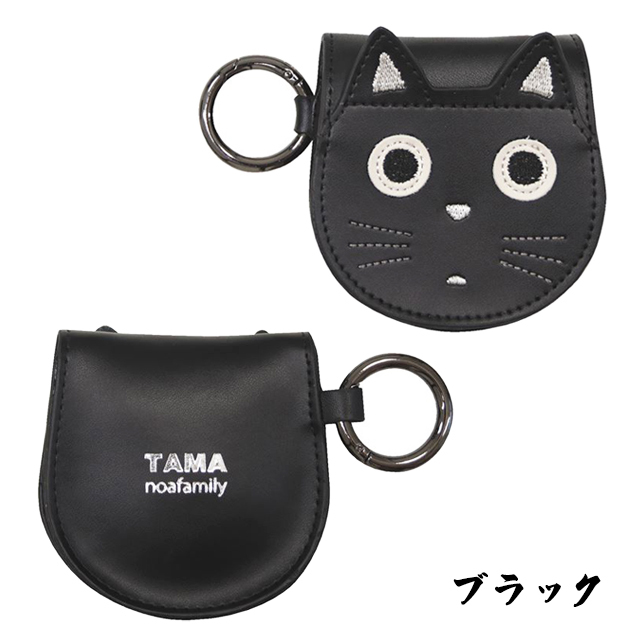 コインケース(牛革) たまちゃん 猫 ネコ J571 noa family(ノアファミリー) ブラック