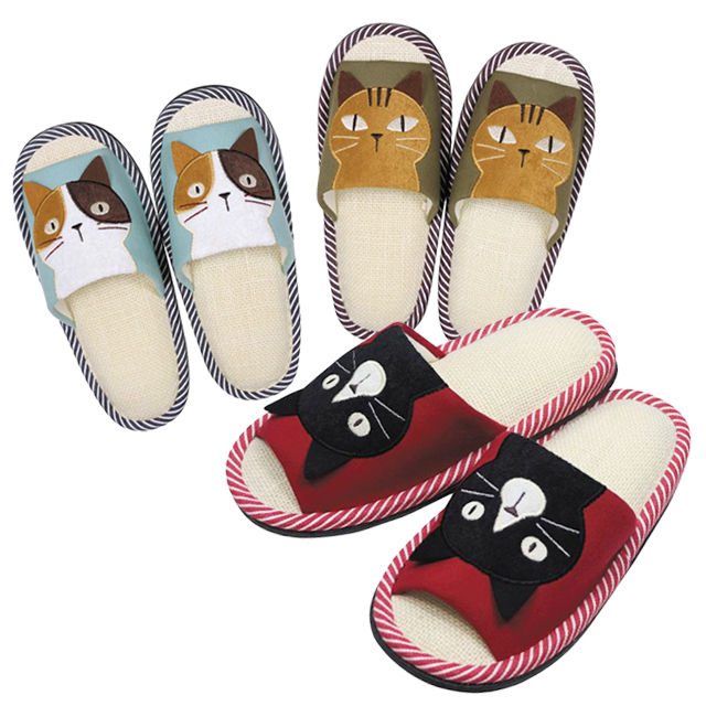 noa family トリオキャットスリッパ 猫グッズ 猫モチーフ ネコ柄 ノア