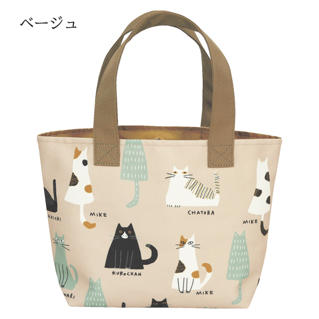 トートバッグ Funny cat ベージュ 猫 ネコ A924 noa family(ノアファミリー)