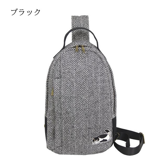 モーリーボディバッグ ブラック 猫 ネコ A915 noa family(ノアファミリー)