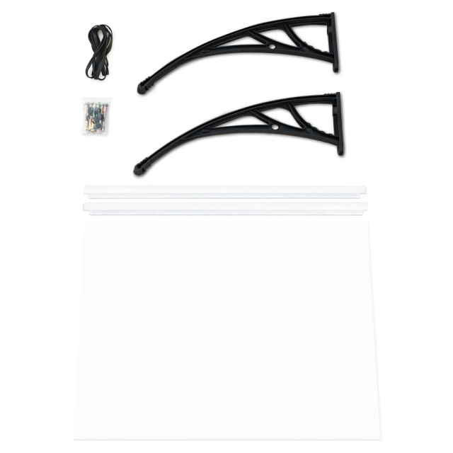 雨よけ庇  ポリカーボネート製 クリア ひさし 屋根 オーニング シェード バルコニー テラス 雨雪 梅雨対策 耐候・耐衝撃・耐燃