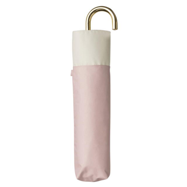 ビコーズ because 晴雨兼用傘 折りたたみ傘 PUスーパーライト バイカラー ミニ ピンク 傘を閉じた状態