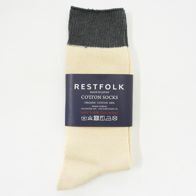 オーガニックコットン スムースソックス ナチュラル 靴下 コットン100% 日本製 RESTFOLK 外装