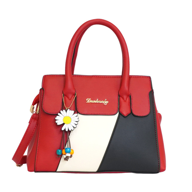 ハンドバッグ レディース レッド 2way ショルダーバック チャーム付き 