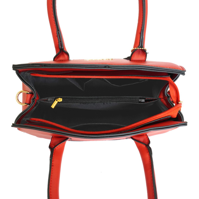 ショルダーバッグ レディース ハンドバッグ 2way レッド チャーム付き ポケット