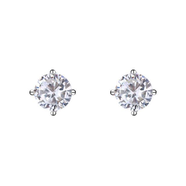 一粒ピアス ソリティアピアス 7mm シルバー925 正面
