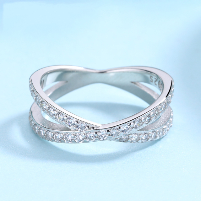 リング クロスライン 指輪 シルバー925 全体