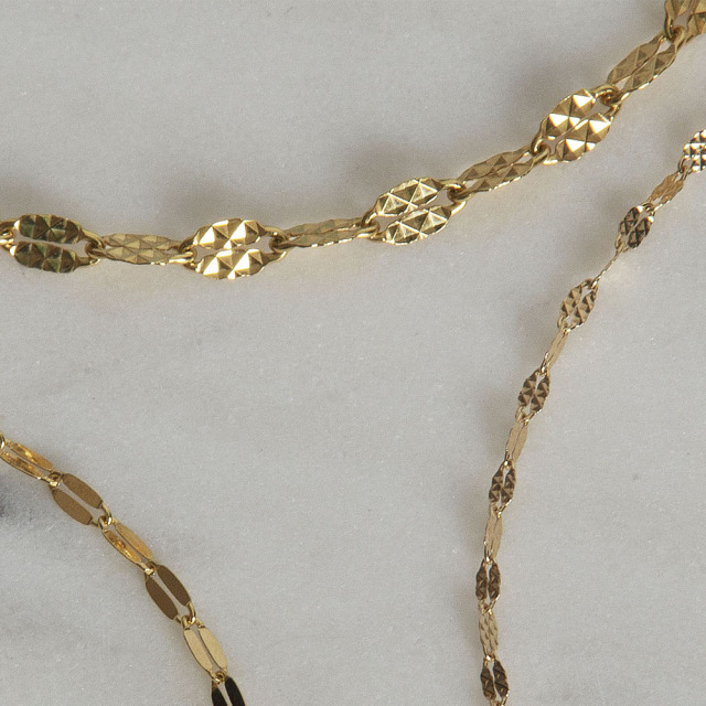 MESH ネックレス コーヒーテクスチャー拡大イメージ シルバー925 18Kゴールドコート ポルトガル