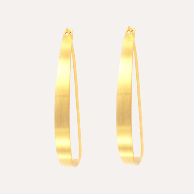 MESH ペアフープ ピアス 18Kゴールドコート シルバー925 ポルトガル直輸入 ARG0007 Gold Earrings