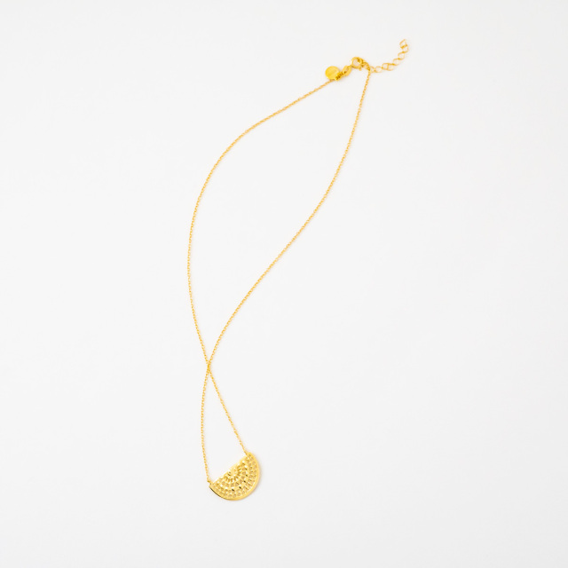 MESH エスニックシェイプペンダント 最長43cm 18Kゴールドコート シルバー925 ポルトガル直輸入 COL0145N Gold Necklace 全体