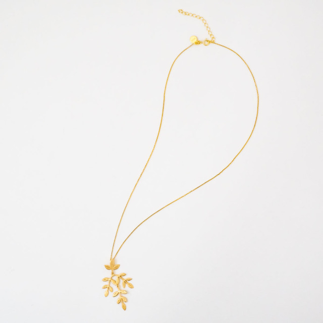 MESH ブランチペンダント 最長43cm 18Kゴールドコート シルバー925 ポルトガル直輸入 COL0114 Gold Necklace 全体