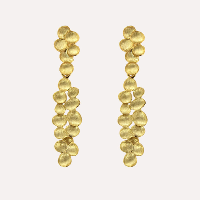 MESH ロングシモンピアス 18Kゴールドプレート シルバー925 ポルトガル直輸入 BRI358 Gold Earrings