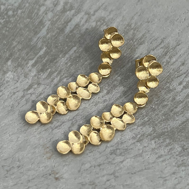 MESH ロングシモンピアス 18Kゴールドプレート シルバー925 ポルトガル直輸入 BRI358 Gold Earrings