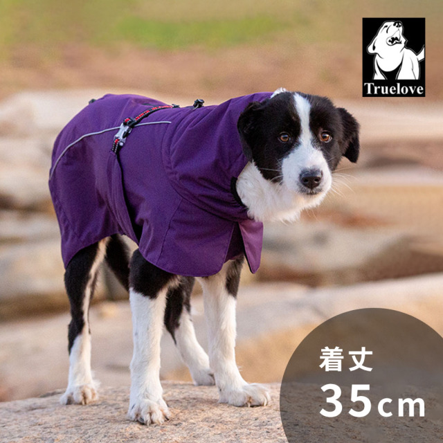 天気屋外防水犬アパレル衣料用反射ドッグコート イヌ 犬用服 冬用 コート 犬服 ウィンターアウトドアコート パープル 30cm Truelove 防寒着