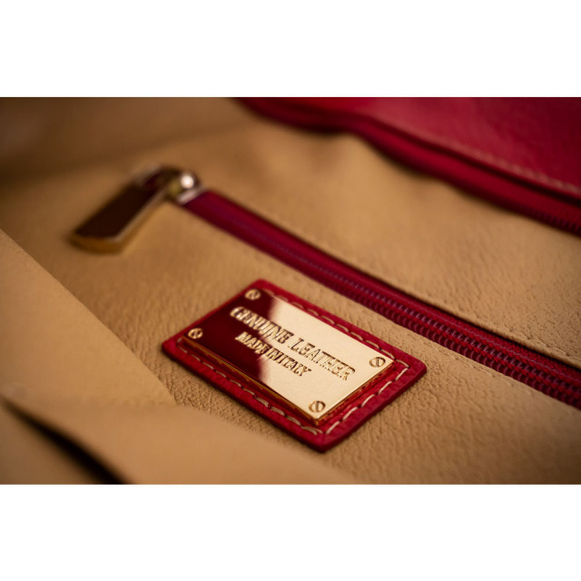 Bellini イタリア製 本革ハンドバッグ ヴァルデルササッチェル レッド