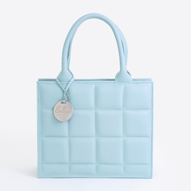 Bellini 本革 キルティングハンドバッグ 正面 アズール イタリア製レザー 牛革 ベリーニ レディースBAG LC780G