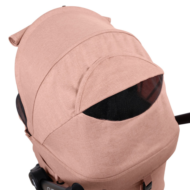 ibiyaya ニュー クレオ トラベルシステム ペット ストローラー 3WAY ペットカート (コーラルピンク)の覗き穴