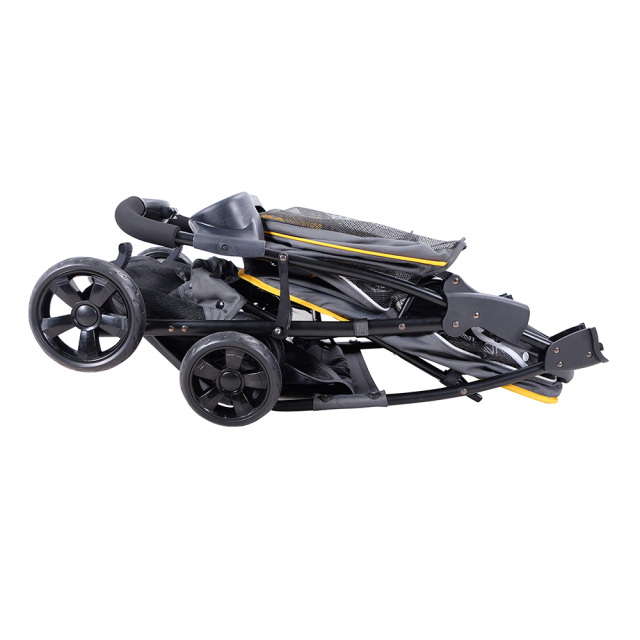 ibiyaya イビヤヤ FS2010 クラウド9 ペットストローラー ペットカート (マスタードイエロー)を折りたたんだ状態