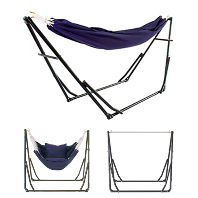 3WAY自立式ポータブルハンモック ネイビー Sifflus(シフラス)