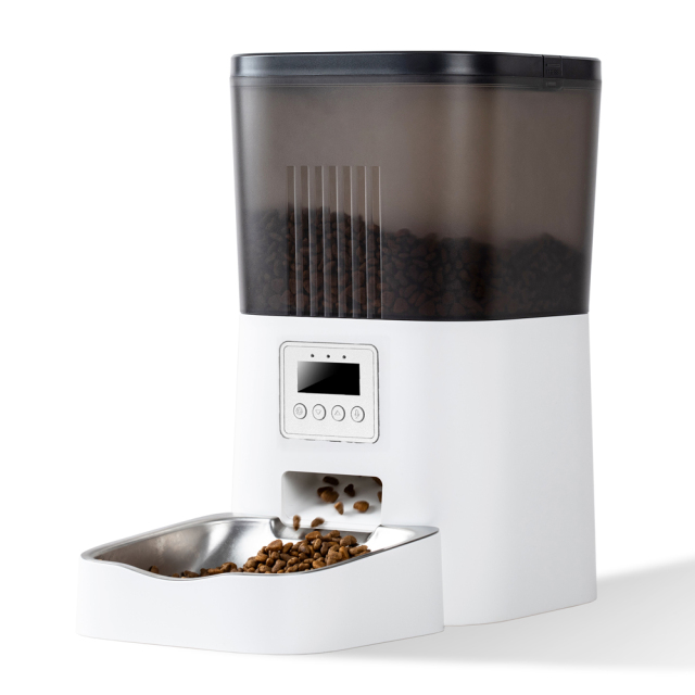 ペット用自動給餌器 ステンレス皿付 4L (小～中型犬・猫) 本体