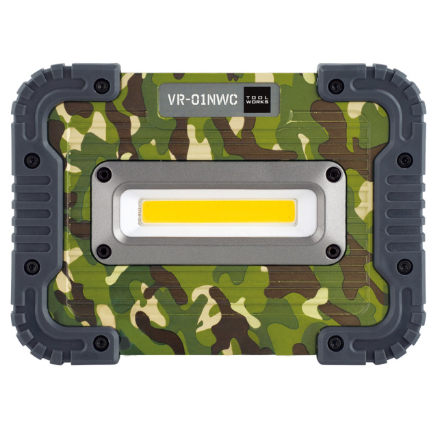ノット ポータブルLEDワークライト カモフラージュ 迷彩柄 LED電球色 VR-01NWC KISHIMA 正面