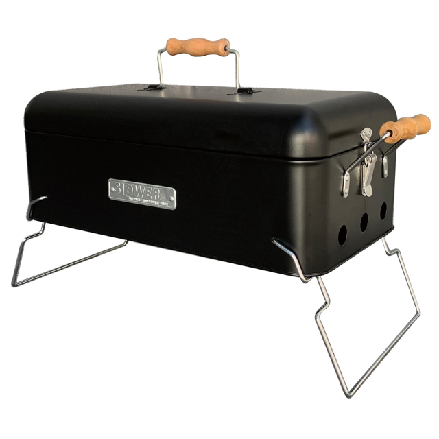 バーベキューストーブ BBQ STOVE ALTA (XB) 2～4人用 ブラック アウトドア SLOWER 斜めアングル