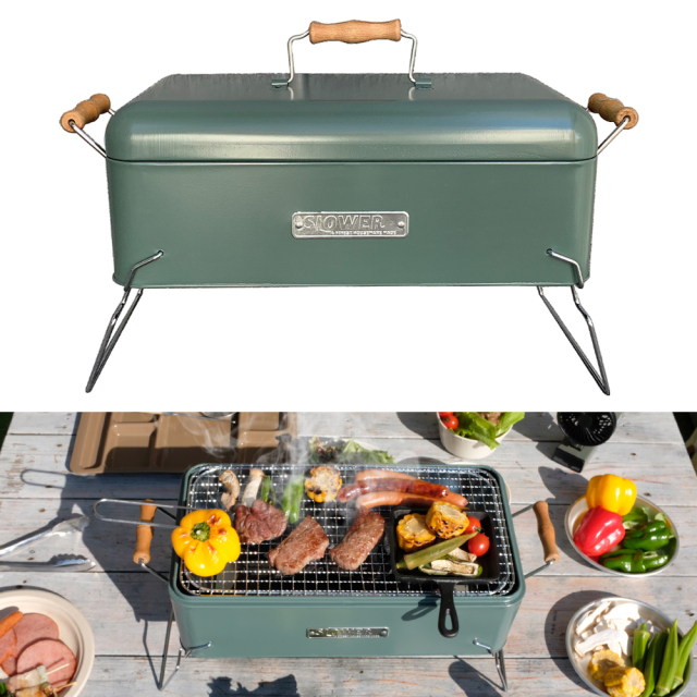 バーベキューストーブ BBQ STOVE ALTA (XB) 2～4人用 オリーブ アウトドア SLOWER