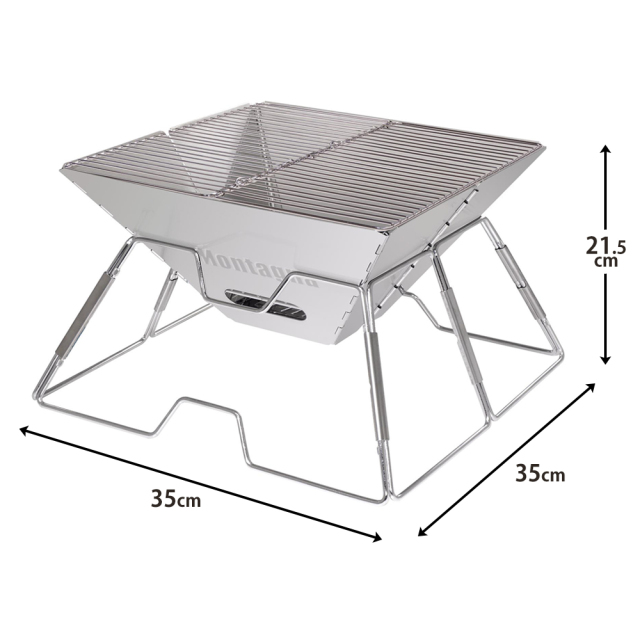 折りたたみBBQグリル 焚火台 アウトドア キャンプ Montagna サイズ規格