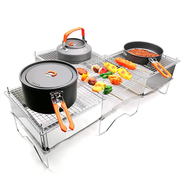 組立式バーベキューグリル 焚き火台 キャンプストーブ BBQ 連結可能