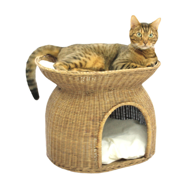 犬猫ベッド・ソファ ペット用品通販｜天然の籐手編み猫用ちぐら 