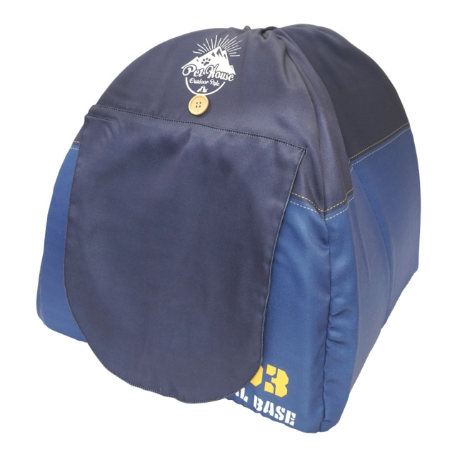 ペットハウス キャンプテント型 犬猫・小動物用 ネイビー おもしろ インスタ映え T&S 遮光機能