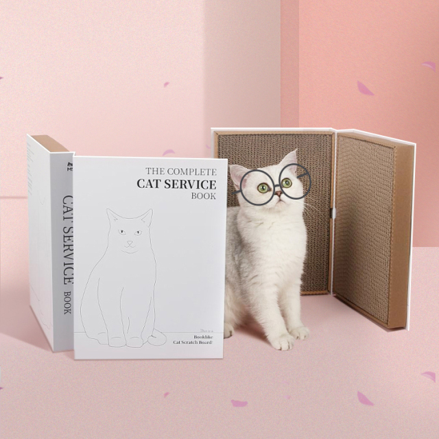猫用 爪とぎダンボール 本型 折りたたみ式 HEBENA 商品イメージ