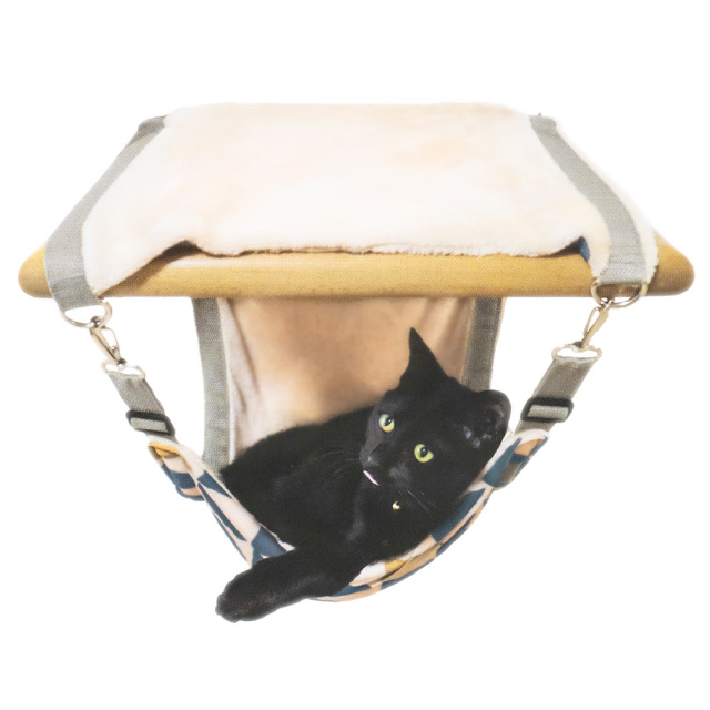 猫 キャットハンモック ブルー 冷温リバーシブル生地 東洋ケース Marco