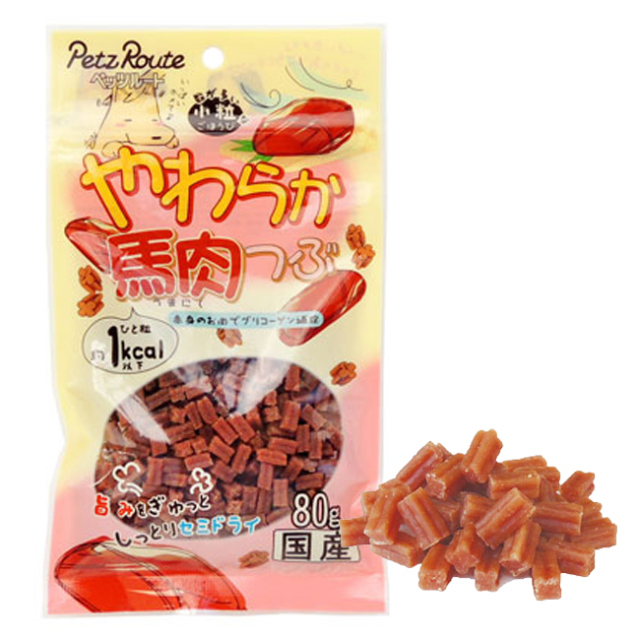 犬用おやつ やわらか馬肉つぶ 80g 小粒なごほうび ペッツルート 国産 Marco Line マーコライン