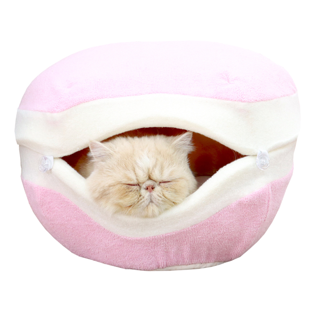 猫 キャットハウス ニャンともさわやかマカロン イチゴミルク ペッツルート 使用イメージ