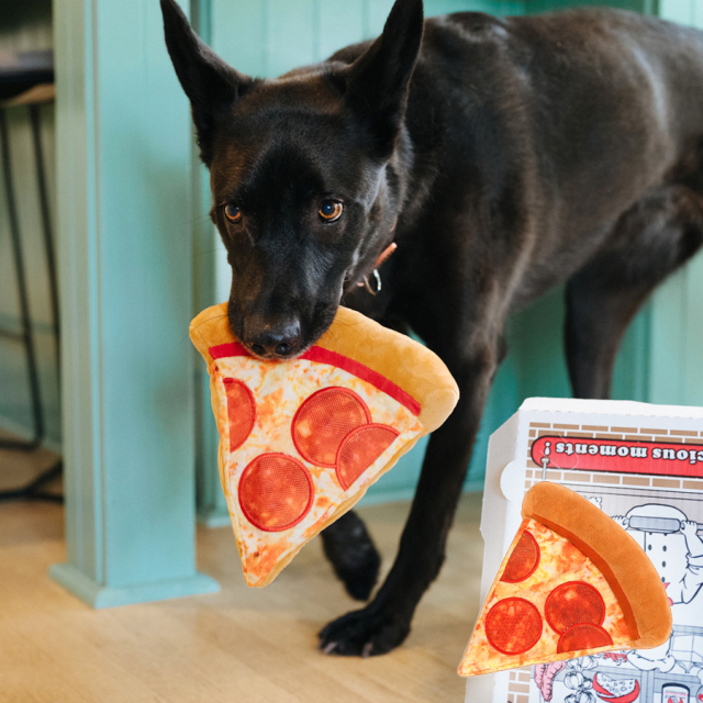 犬用おもちゃ スナックアタック ピザ 音が鳴るぬいぐるみ スクイーカー