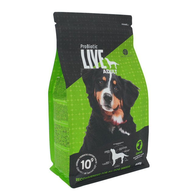 ProBiotic LIVE ラム800g 全犬種 成犬用 プロバイオティック ライブ ドッグフード パッケージ立体イメージ BACTERFIELD
