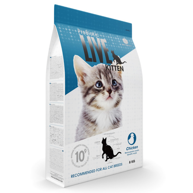 ProBiotic LIVE 子猫用 チキン8kg 立体パッケージ プロバイオティック ライブ キャットフード BACTERFIELD