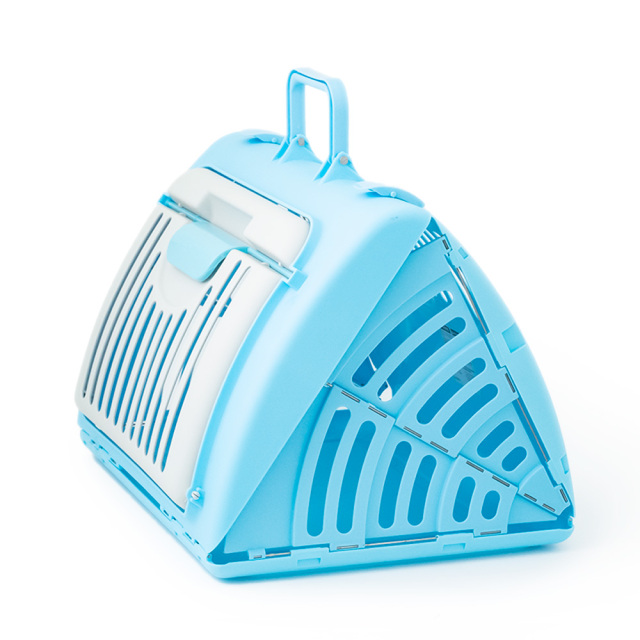 折りたたみペットキャリー ハードケース ライトブルー 側面