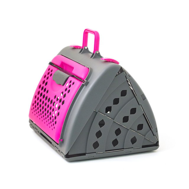 折りたたみペットキャリー ハードケース ピンク 側面