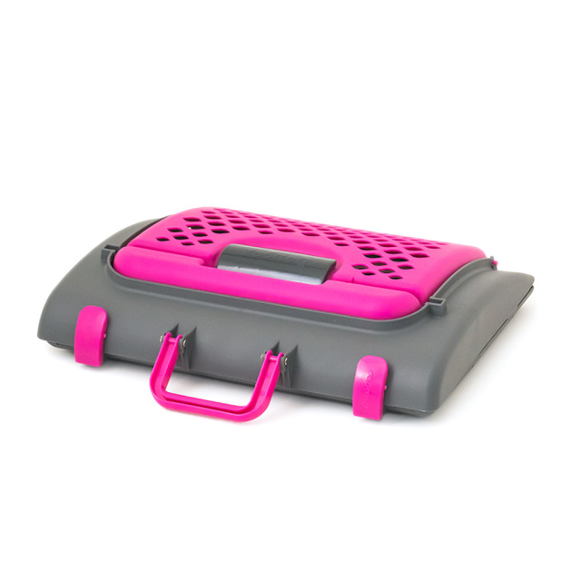 折りたたみペットキャリー ハードケース ピンク 折りたたみ時