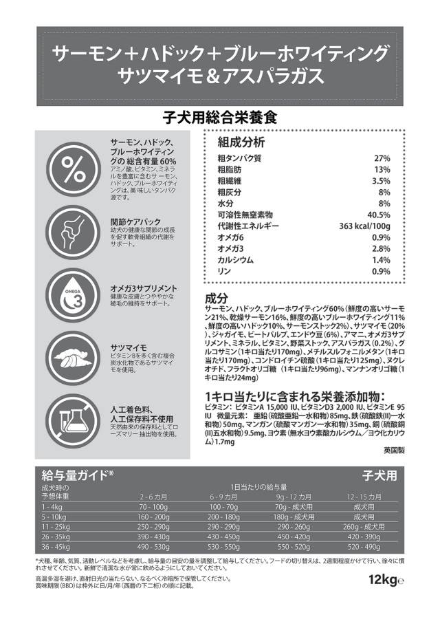 Amarico グレインフリー サーモン幼犬用2kg