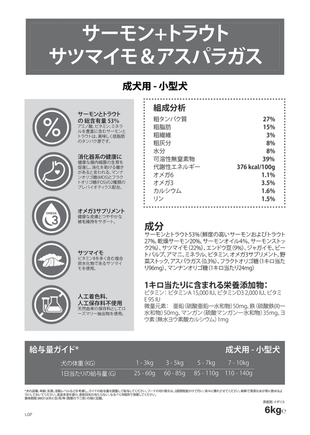 Amarico グレインフリー サーモン 小型犬 成犬用2kg