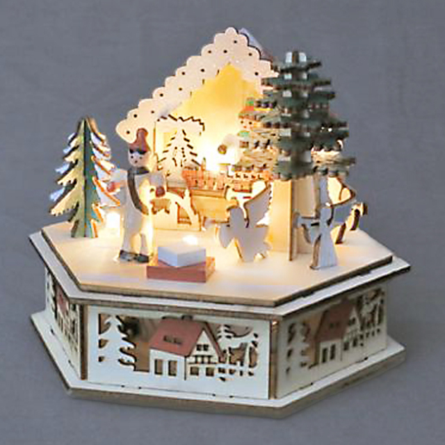 クリスマス置物 ウッドハウスライトスタンド