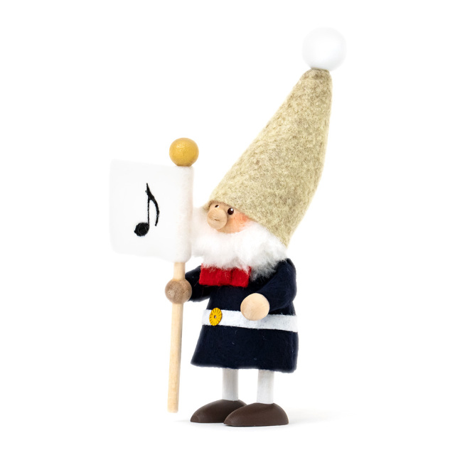 クリスマス 木製人形 旗を持ったサンタ ハーモニー かわいい ハンドメイド ノルディカニッセ NORDIKA nisse NRD120711 斜め正面