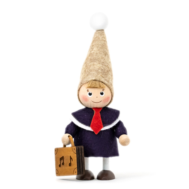 クリスマス 木製人形 バッグを持った男の子 ハーモニー かわいい ハンドメイド ノルディカニッセ NORDIKA nisse NRD120713 正面
