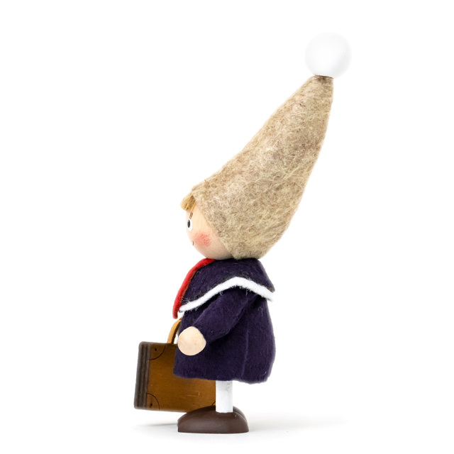 クリスマス 木製人形 バッグを持った男の子 ハーモニー かわいい ハンドメイド ノルディカニッセ NORDIKA nisse NRD120713 側面