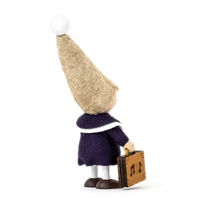 クリスマス 木製人形 バッグを持った男の子 ハーモニー かわいい ハンドメイド ノルディカニッセ NORDIKA nisse NRD120713 斜め背面