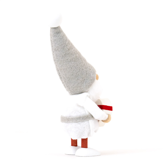 ノルディカニッセ 木製人形 クリスマス かわいい NRD120686 ハートフル サンタ サイレントナイト ホワイト レッド 斜め背面